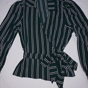 Lucy Paris Long Sleeve Wrap Top SZ M